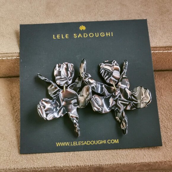 Lele Sadoughi Small Paper Lily Earrings, Maple - Picture 1 of 3